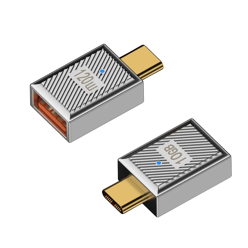 120W 6A USB to Type C Charging Converter Adapter USB C 10Gbps Data Transmission Adapter For U Disk Keyboard Macbook Pro Phone