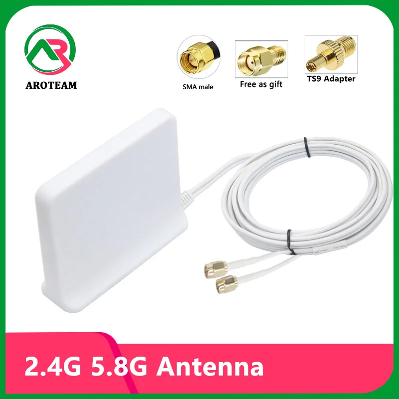 2.4g 5.8g antenna Magnetic base 12dbi sma male TS9 wlan wifi dual band Omni antene router antena 3m RG174 cable