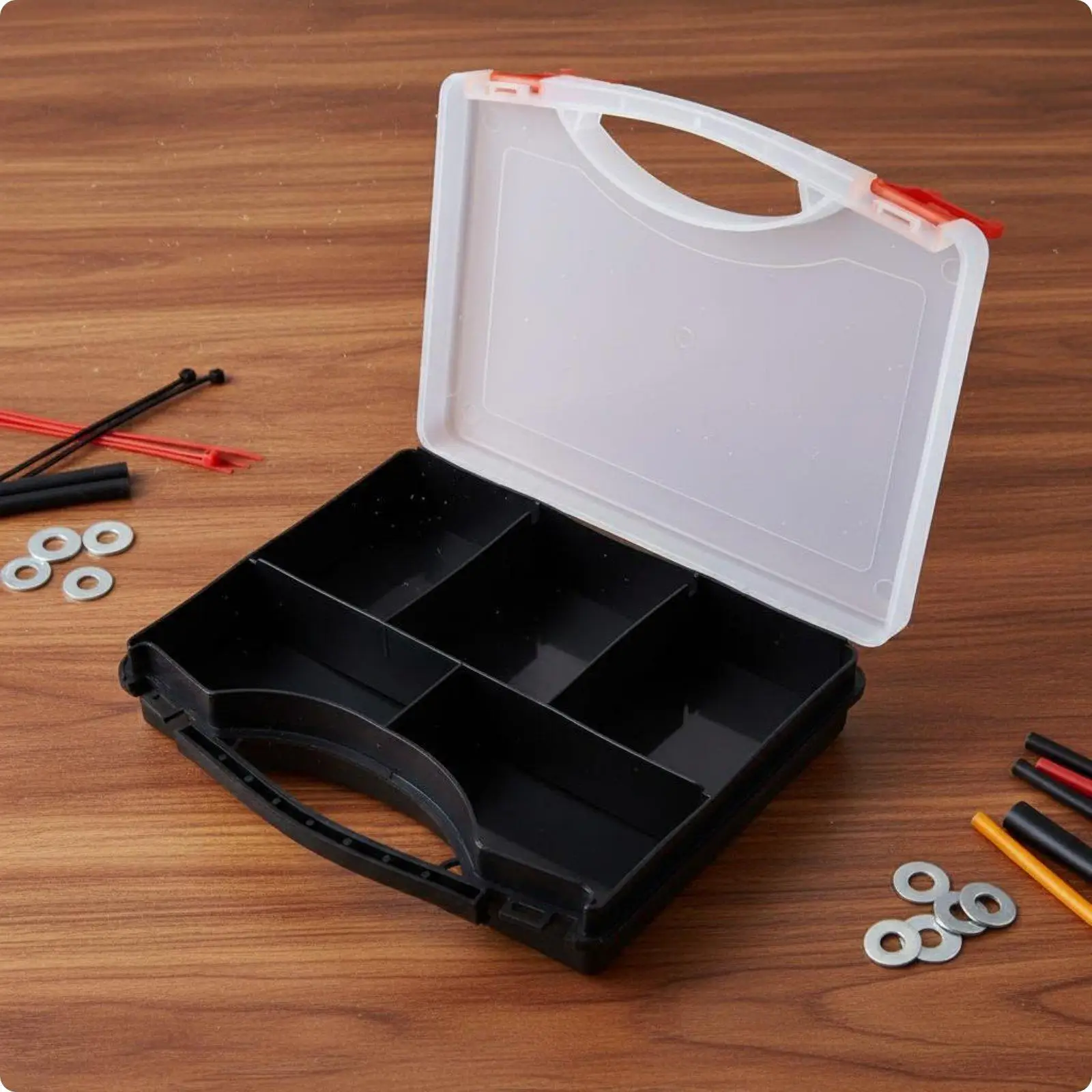 Electronic Parts Organizer Box Secure Removable Divider Box Heavy Duty