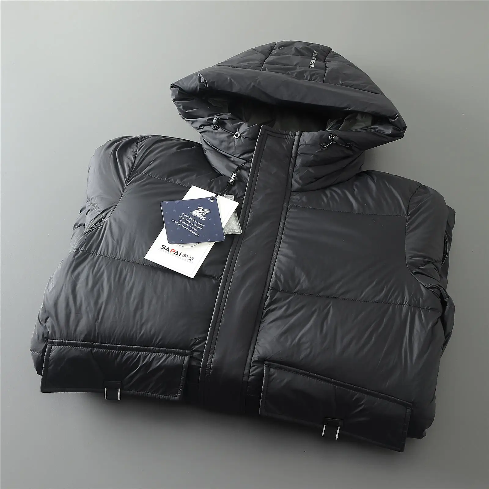 

Men's Quilted Du down Jaet Winter Warm Coat Thiened Middle-Length Hooded Padded Coat Faion Urban Sle Outerwear