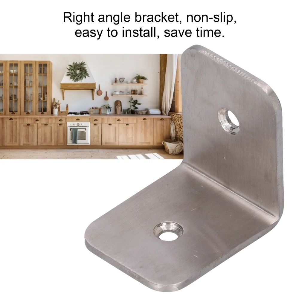 2pcs Durable Stainless Steel Corner Brace 90 Degree Reinforced Right Angle Bracket L Bracket Fastener Solar Panel Mounting