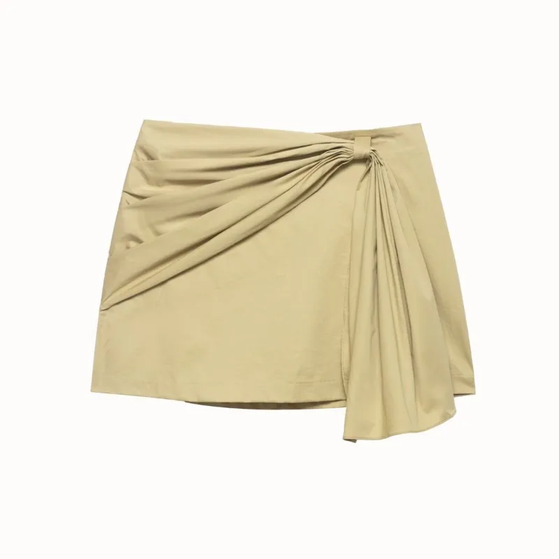 

Women's Lace-up Design Twill Fabric Skirt 2026 Spring Summer Fashion High Waist Mini Skirts Casual Female High Street Skirts