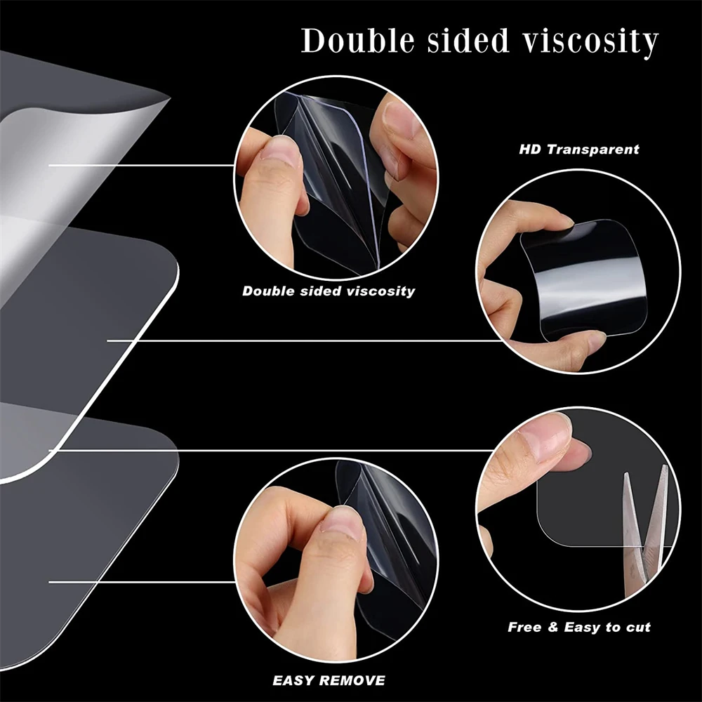 Square Double Sided Tape Super Strong Adhesive Heavy Duty Washable Sticker Pads Removable Waterproof No Trace Mounting Tape