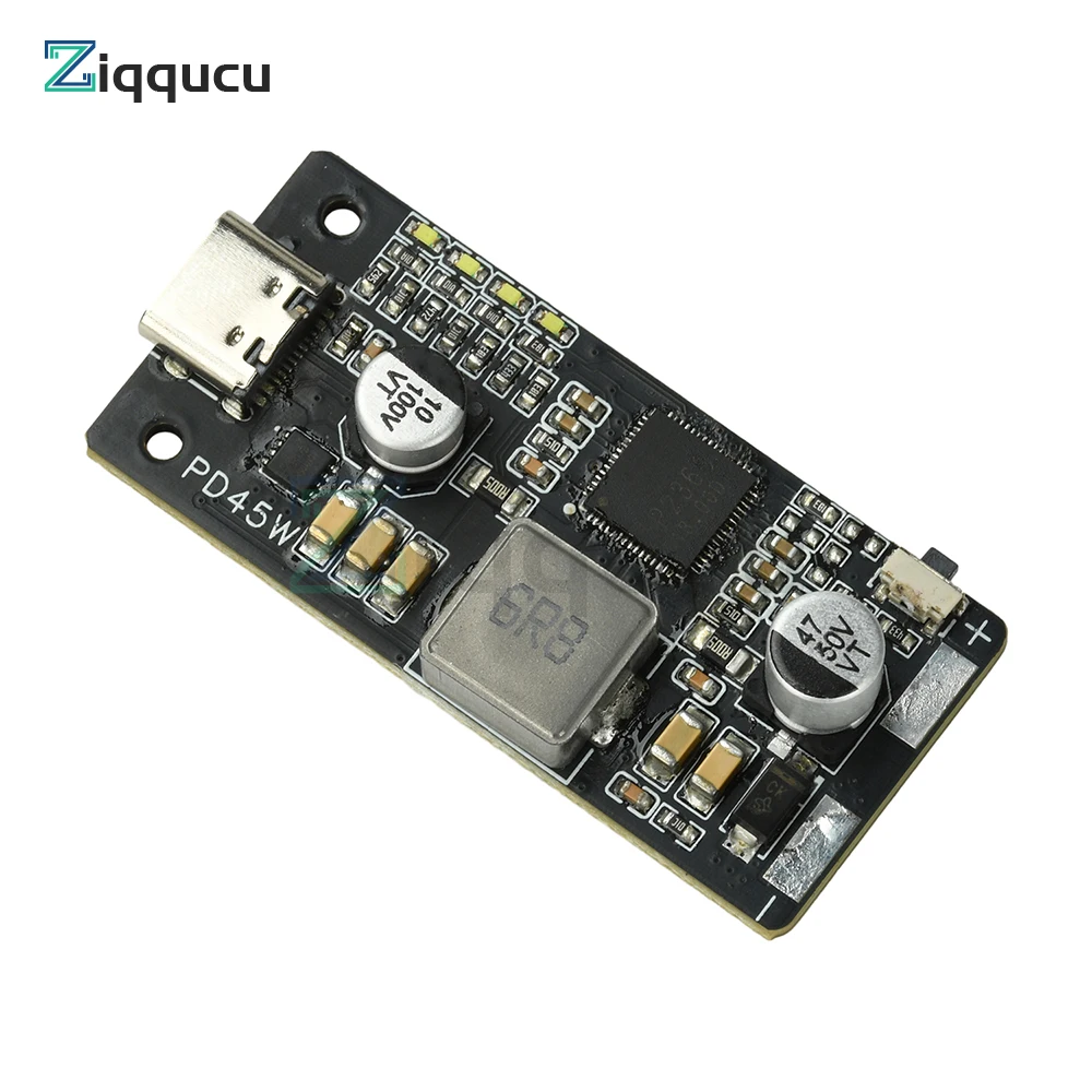 

2-6S PD45W Fast Charge Discharge Module QC3.0+ Type-C Output for Li-ion/LiFePO4 Battery Universal Power Bank Board