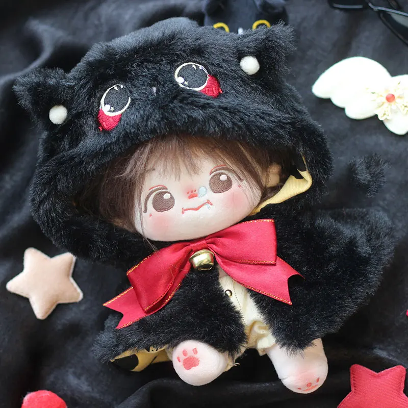 10cm Plush Toy Doll Clothes Cute Cat Jacket 20cm Reversible Bell Sweater Set School Season Boys And Girls Baby Birthday Gift