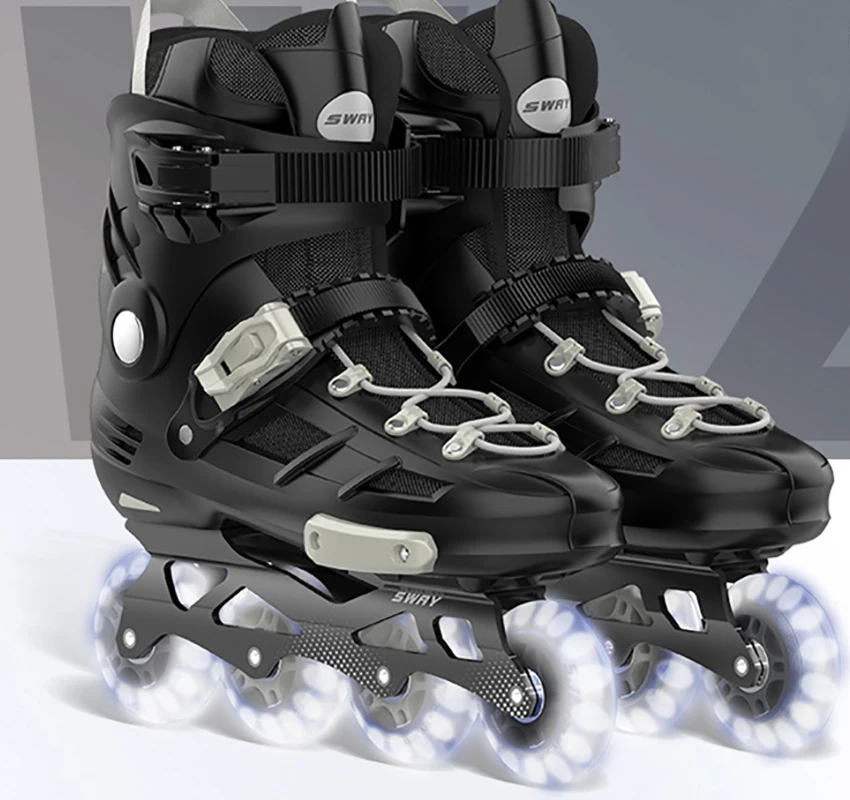 Black Pink white Skates Shoes for Beginner Skater Boys girsl 4 Wheels Inline Skating Sneakers 35 36 -43 44 Student Rollers Skate