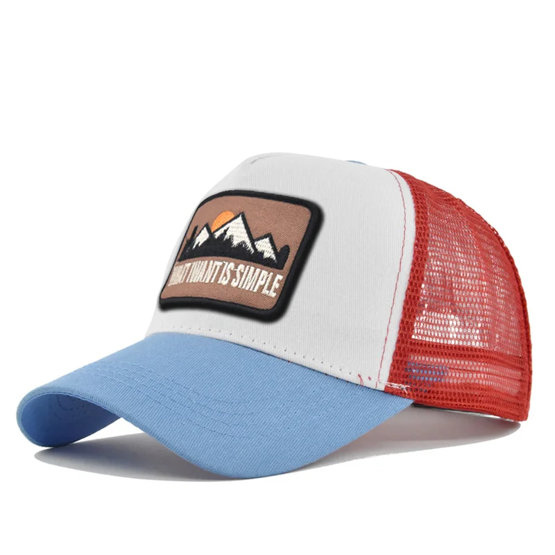 Marken-Netzstoff-Baseballkappe mit Buchstabenstickerei für Damen und Herren, Snapback Sonnenschutz Outdoor Sonnenhut, Dad Trucker Hut, Designer-Kappe – Detail 4