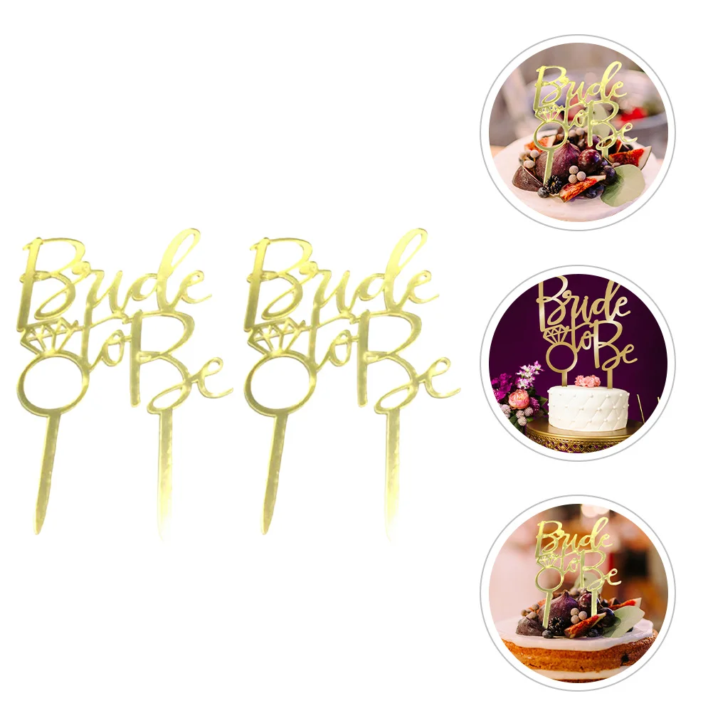 

2Pcs Acrylic Wedding Cake Topper Elegant Decorative Bride Groom Decor Multifunctional Wear-Resistant