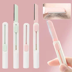 1/2pcs New Retractable Eyebrow Razor Safe Blade Anti-Scratch Face Shaver Eyebrow Trimmer Portable Women Eyebrows Shaping Tools