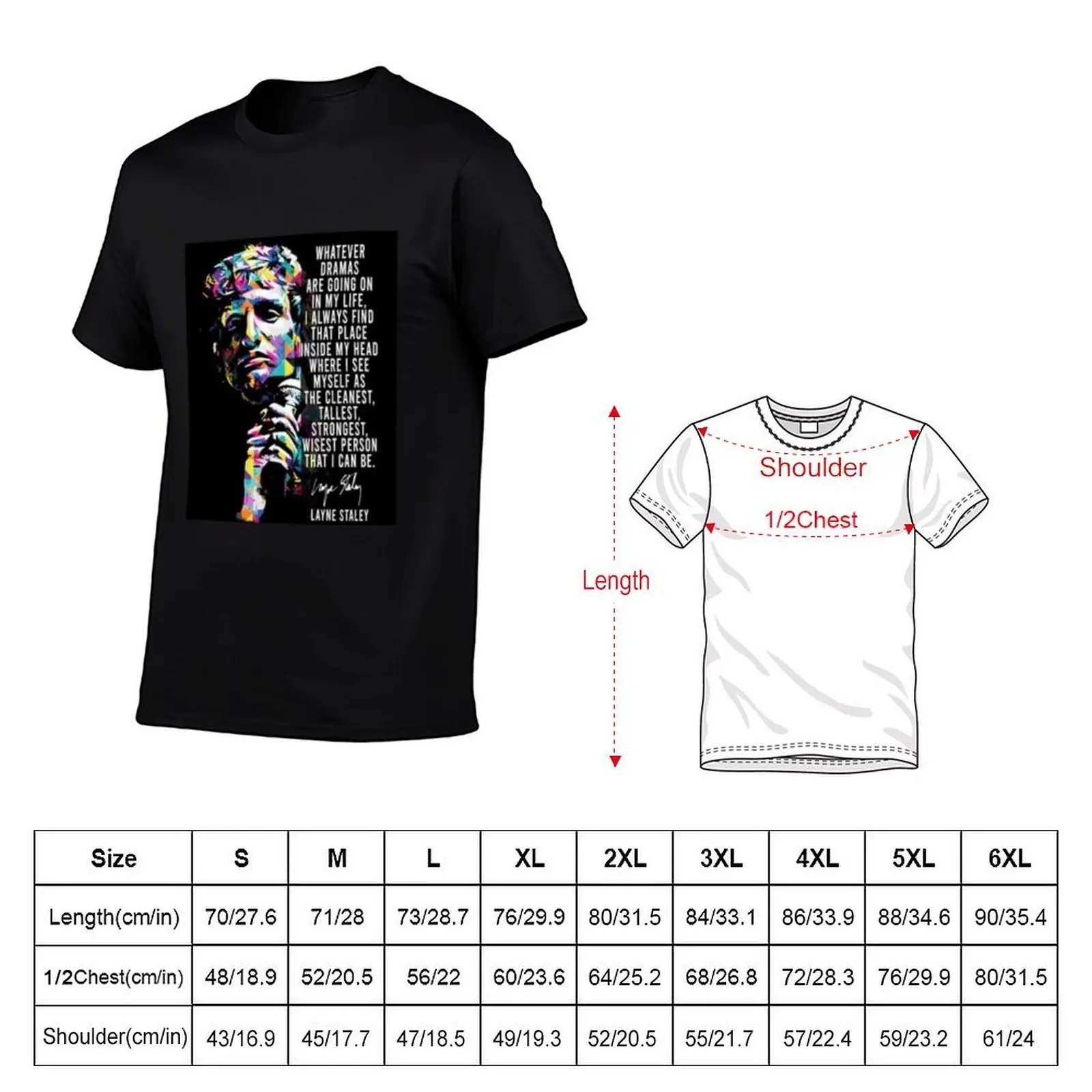 Layne Staley Tattoo , art T-Shirt black cotton t-shirt plain for man package t shirt personalised anime t shirts for man T-Shirt