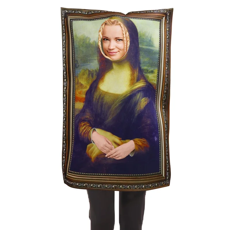 Funny Mona Lisa Mural Van Gogh Cosplay Costumes Props for Adult Kid Unisex Carnival Fancy Dress Up Sponge Performance Outfits