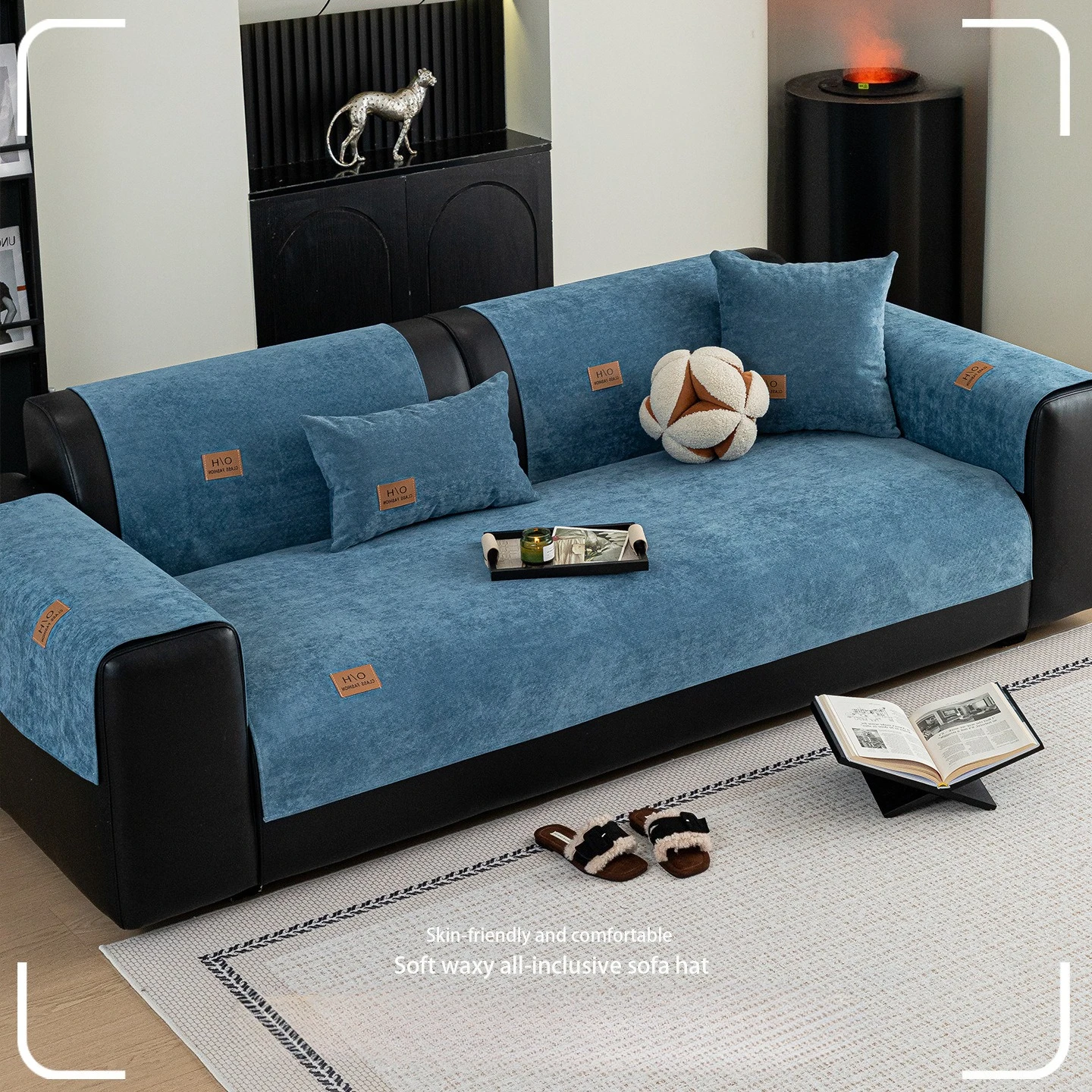 Waterproof Urine Proof Sofa Cover Cushion Anti Slip Silicone High-end Feel Straight Row Sofa Seat Cushion Anti Slip Cover Cloth
