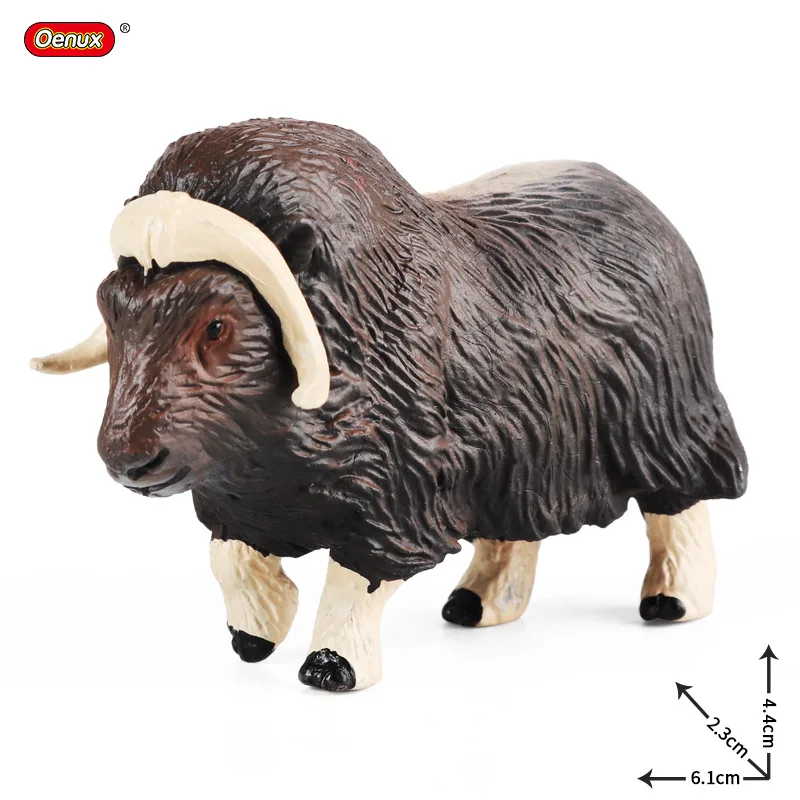 Children Solid Simulation Animal Model Ranch Arctic Musk Calf Arctic Musk Cow Toy Home Decoration