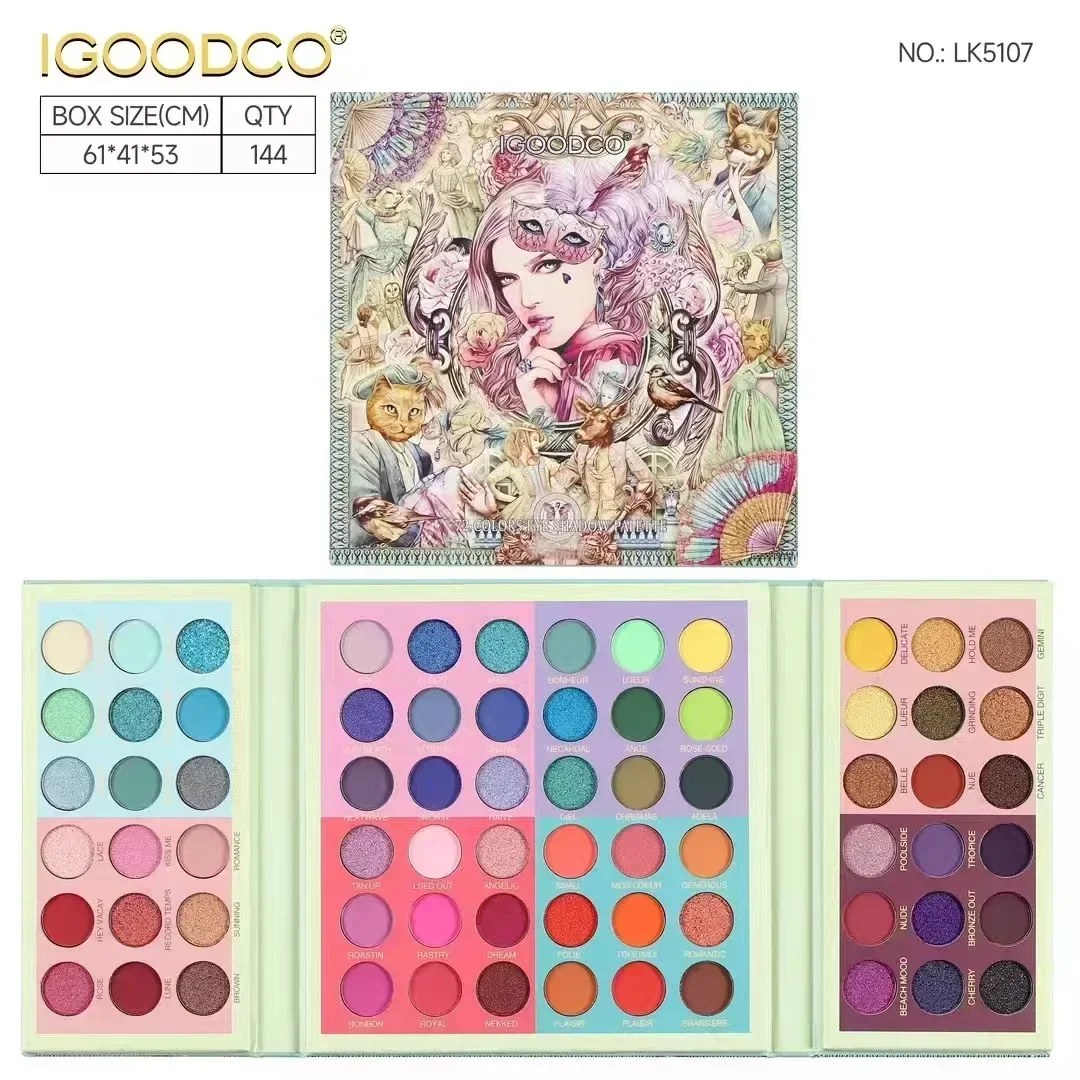 72 colori Cartoon Pattern TK Eye Shadow Plate Matte Shimmer Multicolor glitter per Eyes Makeup Eyeshadow Palette Beauty Glazed