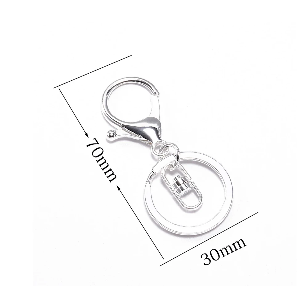 5pcs/Lot 30x70mm Metal Eight-Character Lobster Clasp Swivel Keychains For DIY Keyring Key Hook Chain Jewelry Making Accessories