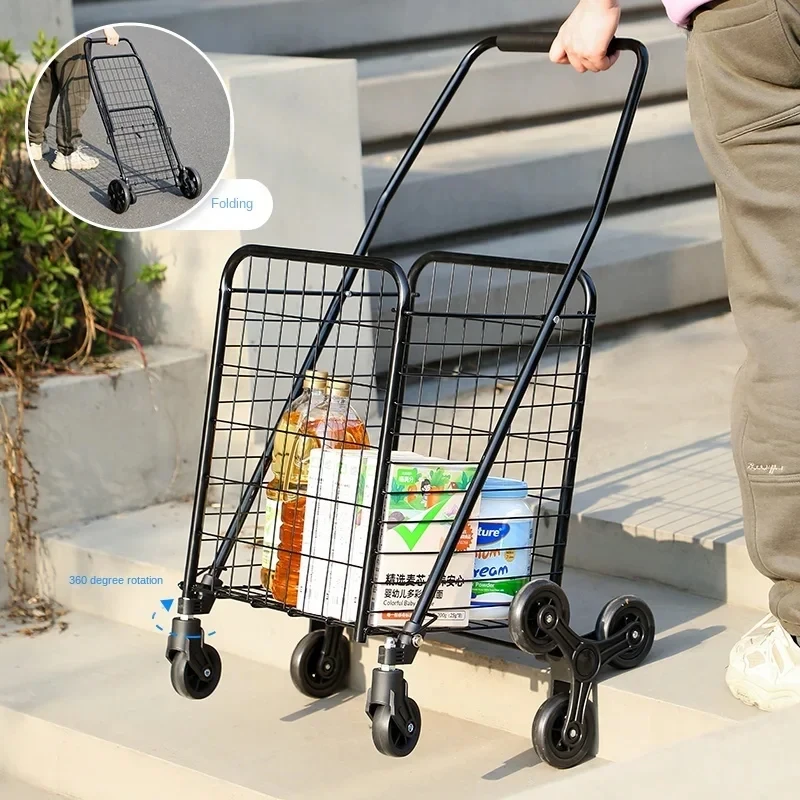 

Home Use and Commercial Use Portable Shopping Cart Labor-Saving Handbarrow Foldable Shopping Cart