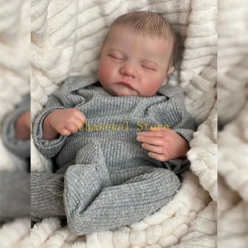 E7CE 19 นิ้ว Reborns ทารกแรกเกิด Sleeping ตุ๊กตา น่ารักสมจริง ตุ๊กตา พร้อมเสื้อผ้า