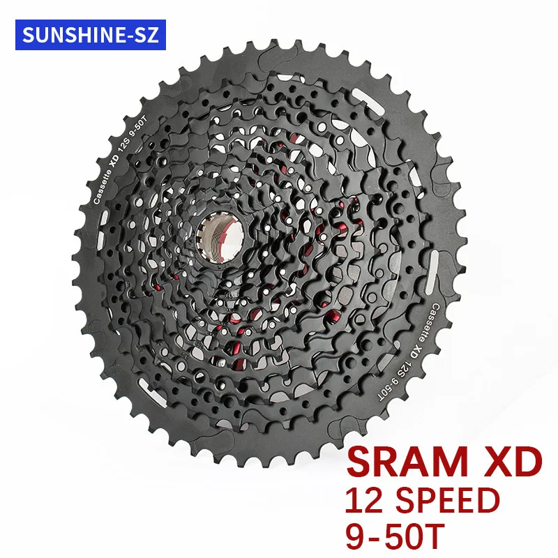 SUNSHINE CNC XD Bicycle Cassette 11S 12S Flywheel 46T/50T/52T Sprocket Mountain Bike Parts Wide Gear Ratio Freewheel for SRAM