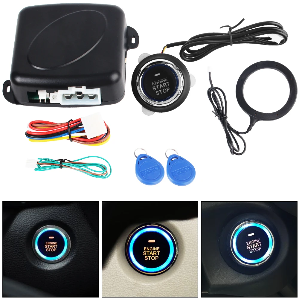 Ein Start-Stopp-Taste, 12 V, Auto-Alarm, schlüsselloser Zugang, Starter, Diebstahlsicherungssystem, Motor-Druckknopf, Eingang, Zündung, Starter-Schalter