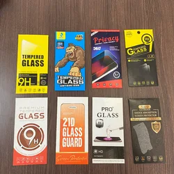 100Pcs Universal Tempered Glass Packaging Box White Cardboard Bag Box For Samsung iPhone 15 16 Pro Max Screen Protector