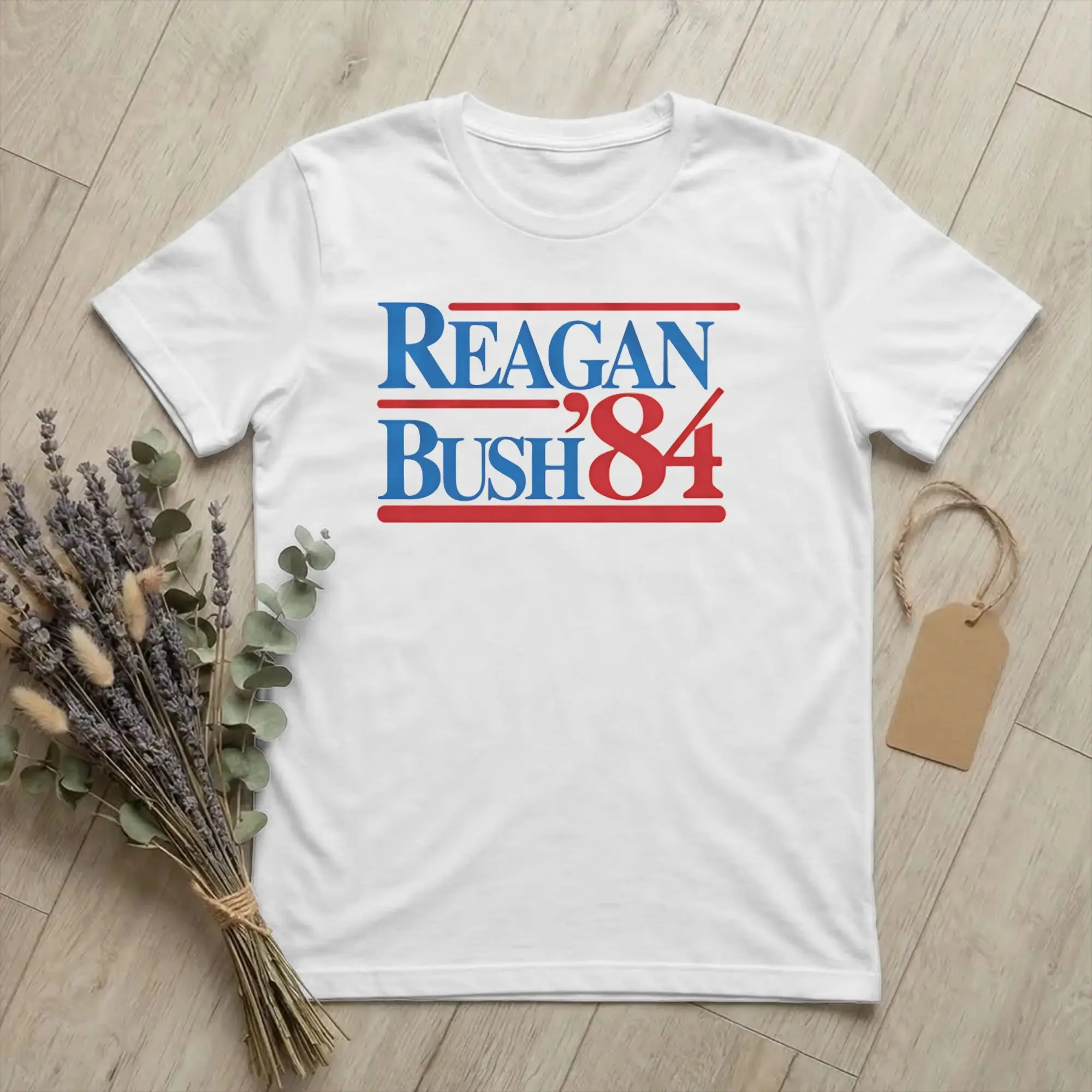 Law and Order Reagan Bush 84 Tshirt Men's 100%Cotton Top Tee Leisure  Round Neck Short Sleeve