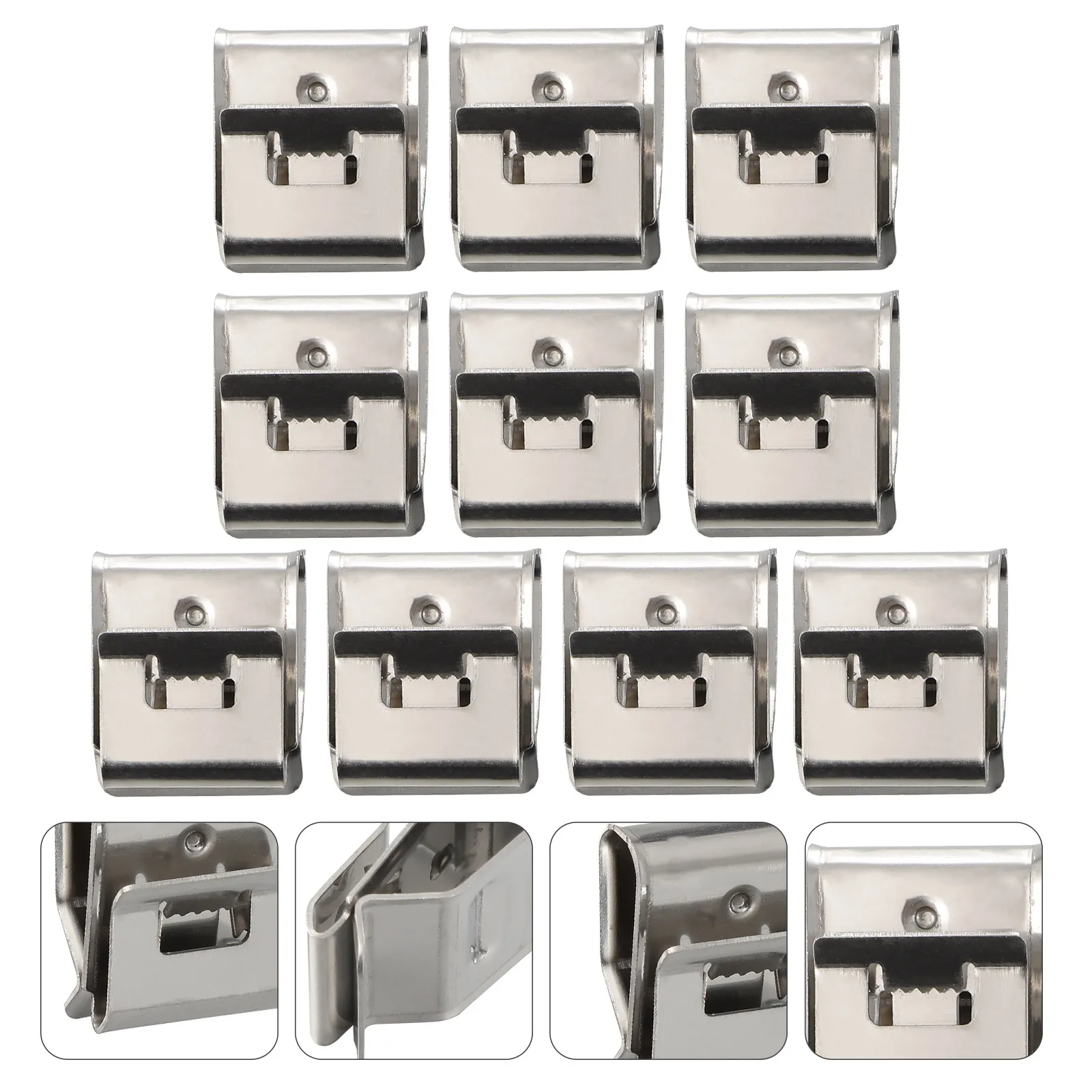 50Pcs Solar Photovoltaic Cable Clips Stainless Steel Wire Clamp for Grounding Easy Install Removal Neat