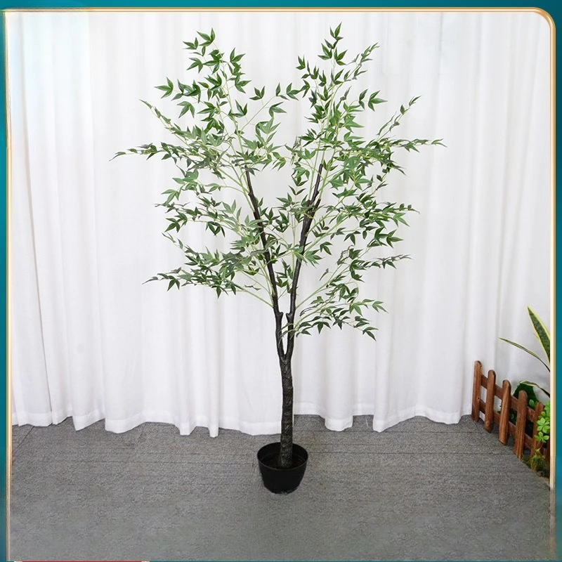 

Simulated green Nandina domestica potted plants Nordic style home decoration studio plant bonsai