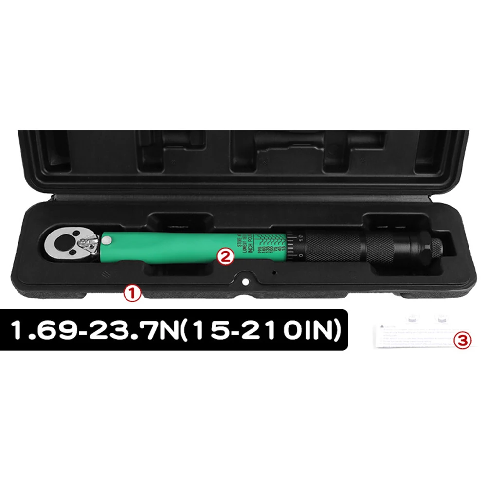 1/4 3/8 1/2 Inch 45 Tooth Ratchet Head Click Type Torque Wrench For Automotive Bicycle Engine Bolt Nut Tightening Repair Tool