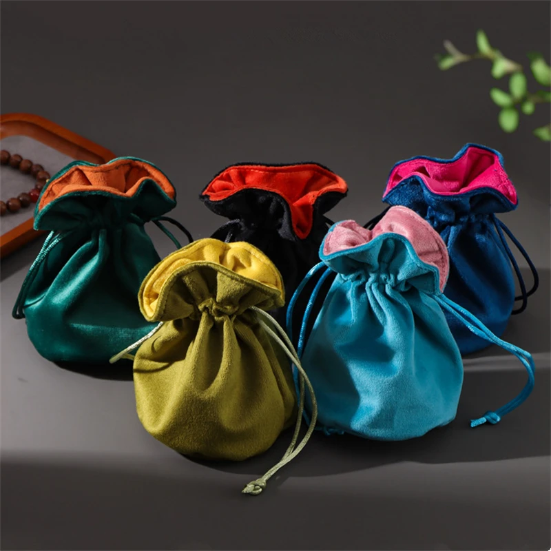 

5pcs/lot Velvet Drawstring Gifts Bags Festival Present Jewelry Drawable Packaging Pouches Necklace Bracelet Earrings Storage Bag