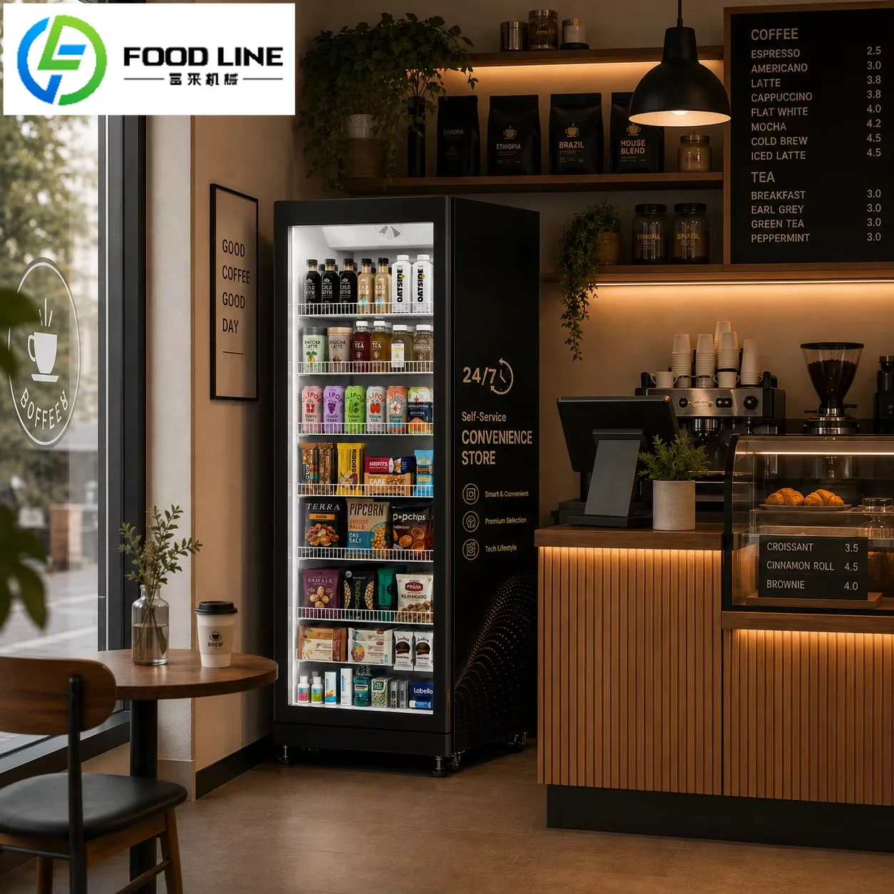 Commercial Automatic Snack Drink Vending Machine Modular Channels 220V for Office Park Support Third‑party System Docking