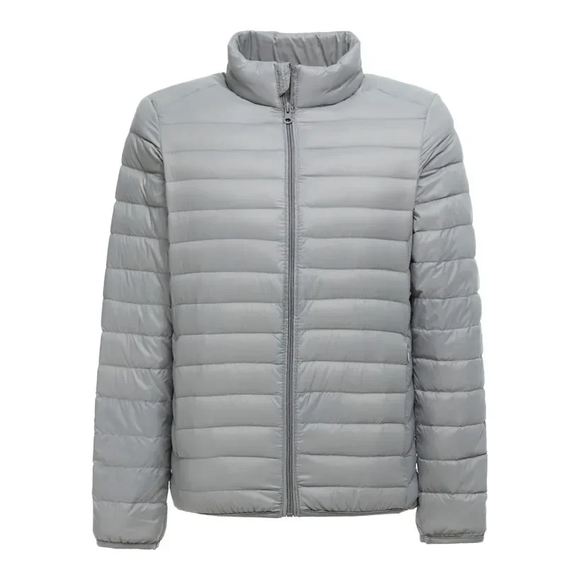 Abrigos de plumón con cuello levantado para hombre, chaqueta acolchada ligera, resistente al agua, a la moda, para otoño e invierno, recién llegados