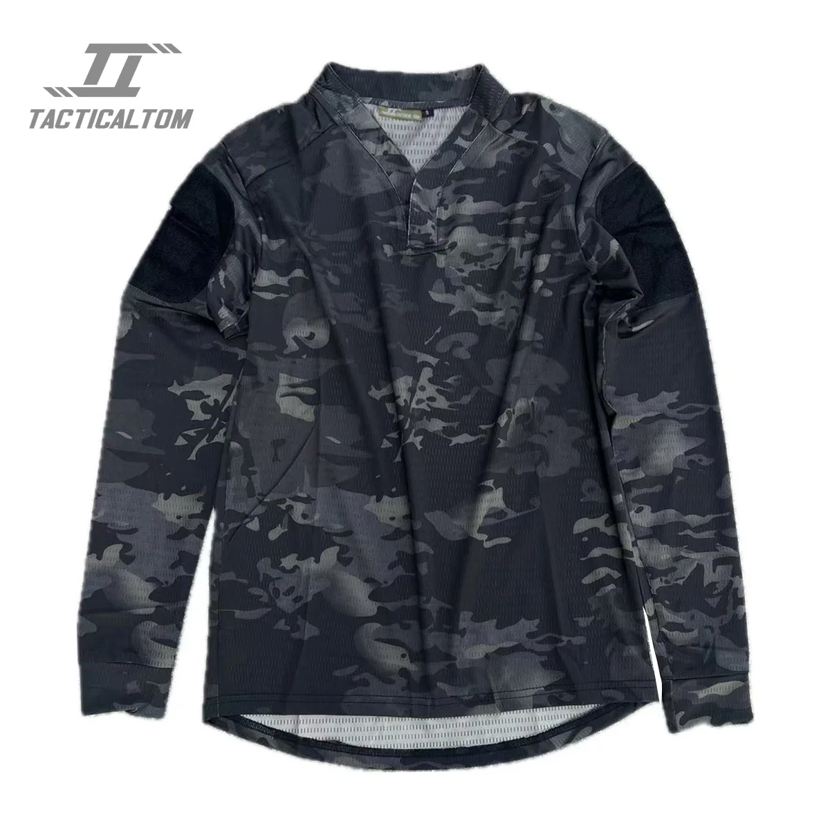 التكتيكية توم MCBK الظلام ليلة كامو التكتيكية الإنترنت المشاهير سرعة التجفيف VS التكتيكية طويلة الأكمام تي شيرت علوي التعرق الخامس الرقبة I