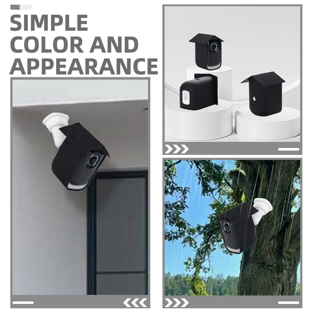 

2pcs Waterproof Protective Case Black Security Camera Cover Outdoor Shield Housing Anti Scratch Rain Silicon Gel