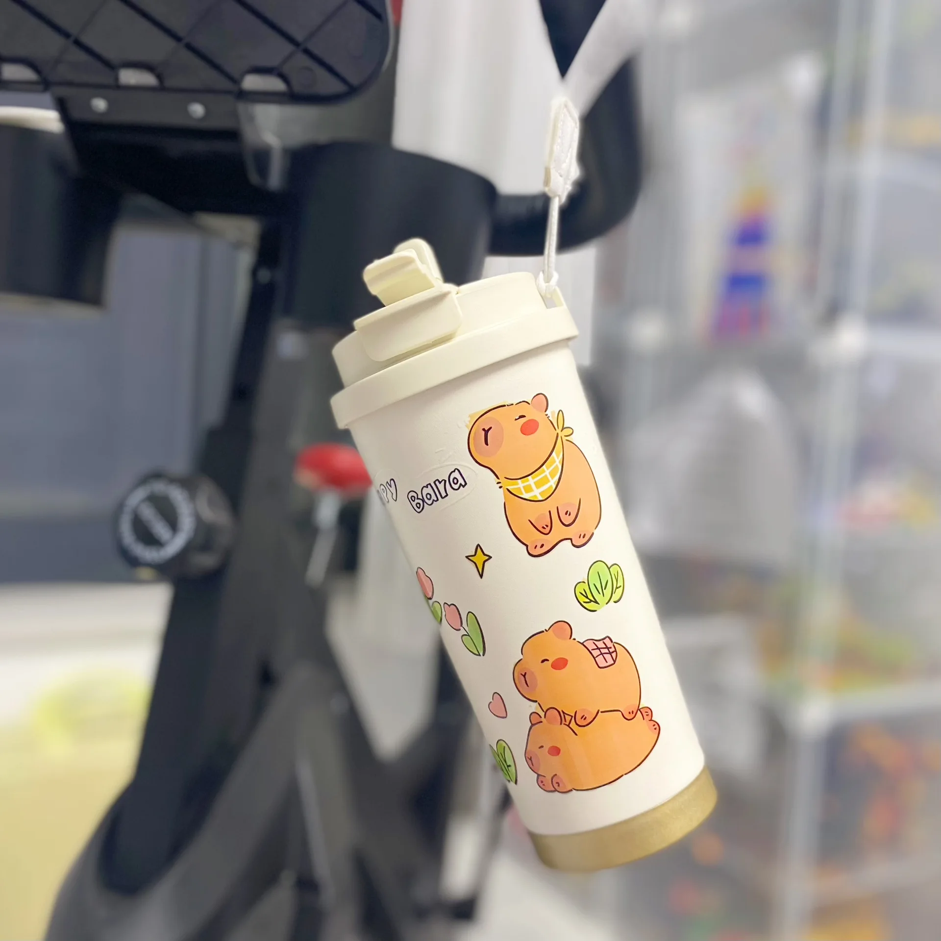 Cartoon Capybara Insulated 316 Stainless Steel Mug Capybara Coffee Cup Portable Water Cup Students Vehicle-mounted