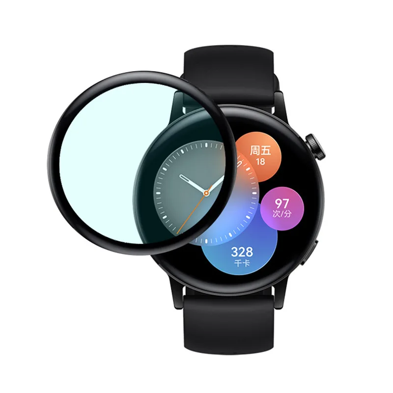 ثلاثية الأبعاد منحني حافة فيلم واقية ل هواوي ساعة GT3 46 مللي متر 42 مللي متر التغطية الكاملة حامي الشاشة فيلم