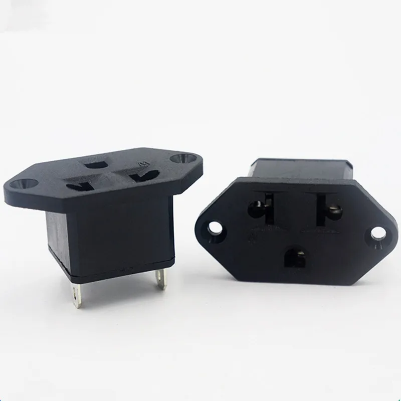 AC 250V 10A AC 125V 15A EU US Panel Socket 3 Terminals Power Receptacle Multipurpose Hole Connector Socket With Ear Screw Fixed