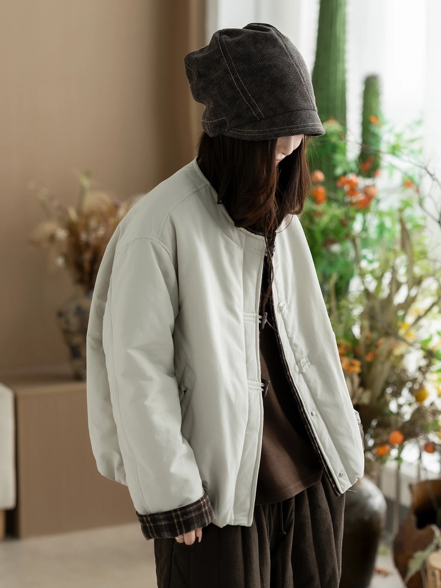 

Женская хлопковая куртка Cus: художественный дизайн, однотонная, универсальная, для осени и зимы, новая модная женская верхняя одежда