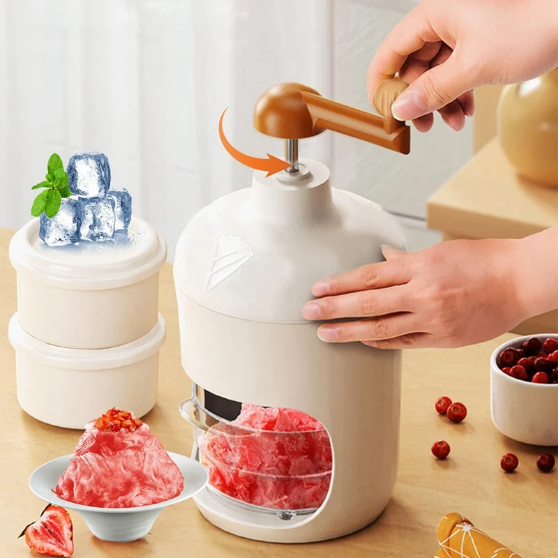 Manual Ice Crusher Rotary Ice Crusher Shaved Ice Maker Household Portable Ice Machine Hand Crank Ice Chopper Clearance Durable