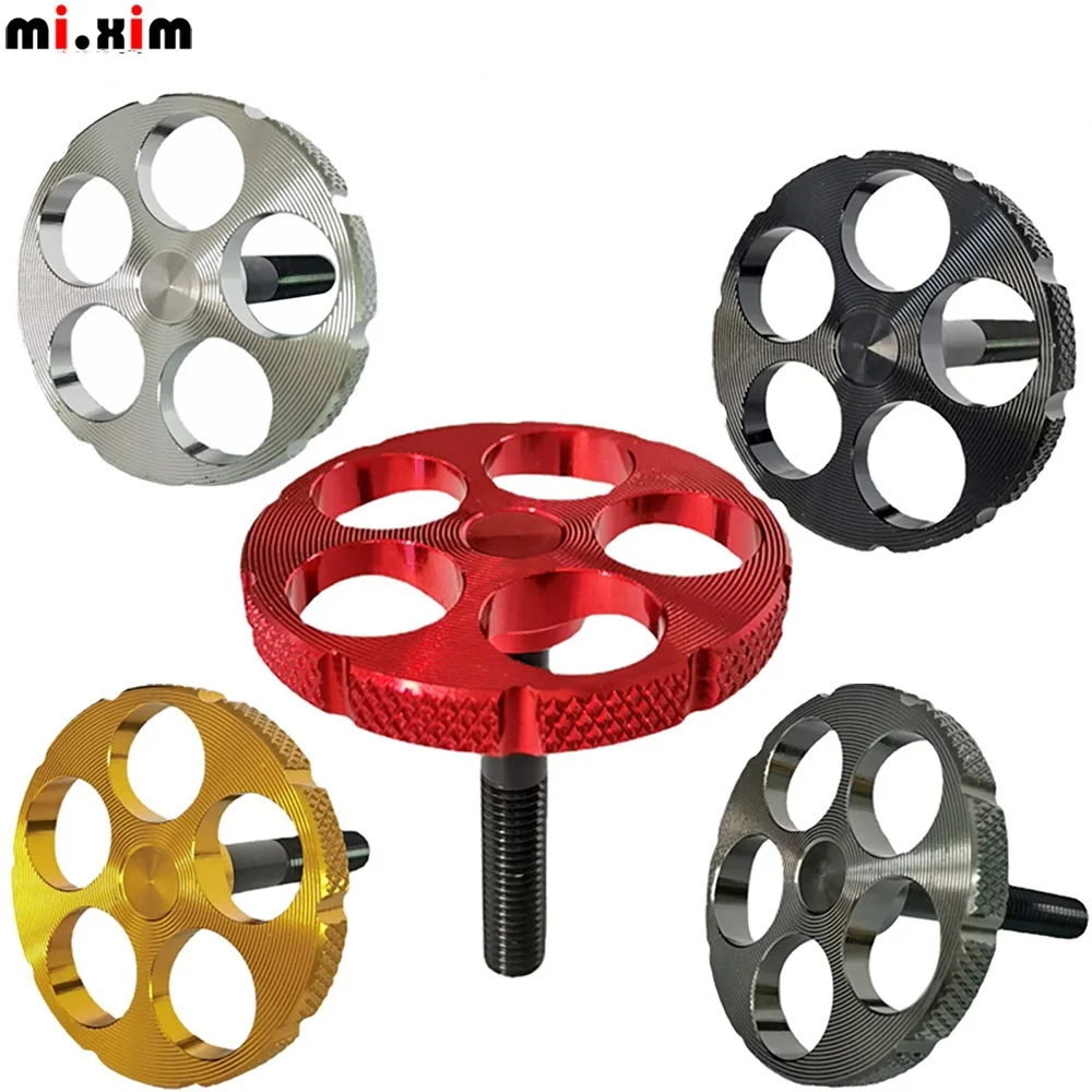 

1 шт. складной велосипедный круглый шарнирный зажим для велосипеда Brompton, сверхлегкий складной гаечный ключ, алюминиевая нескользящая круглая ручка с пятью отверстиями