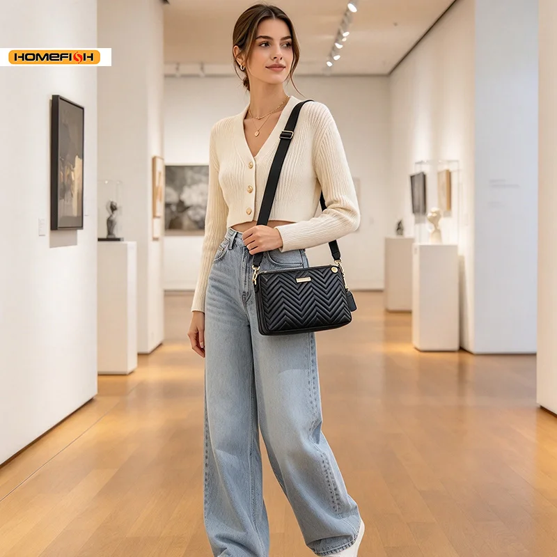 HOMEFISH Mini Phone Handbag Compact Embroidery Small Square Triangle Coin Purse Fashion Ladies Bag
