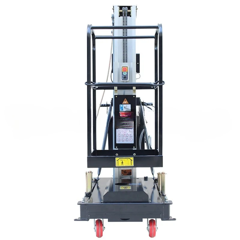Portable 6m 8m Aluminum Single Mast Lift Platform 150kg Aerial Work Platform Vertical Man Lifter for Factory Indoor Maintenance