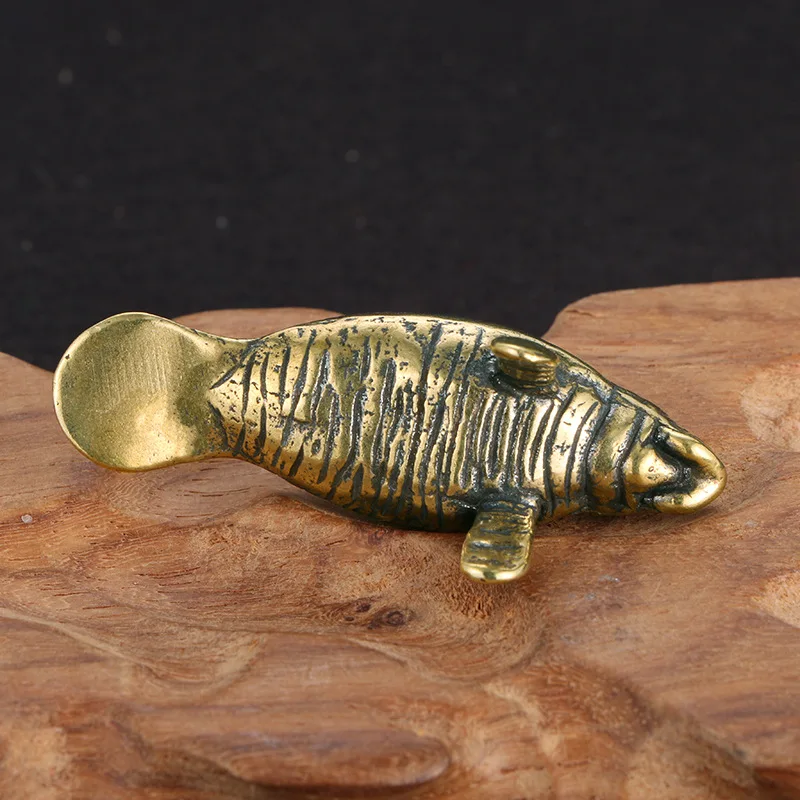 Brass Sea Lion Decorative Figurines Vintage Home Decor Animal Metal Figurine Souvenir Decoration of Study and Office Desk