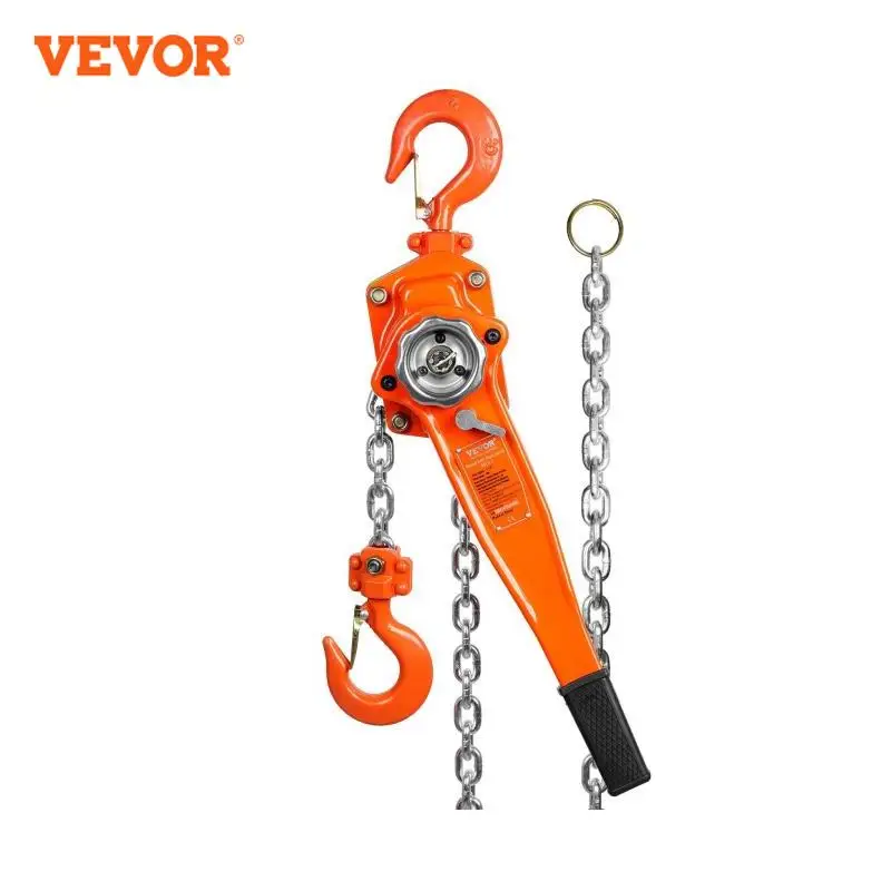 VEVOR 0.75/1.5/3/6T Manual Lever Chain Hoist 10/20 FT Weston Double-Pawl Brake Auto Chain Leading for Garage Factory Dock