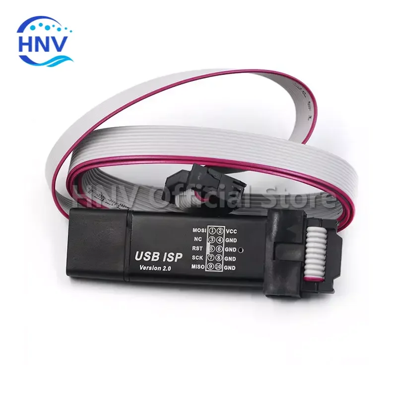 Aluminum shell USB ISP USBISP USBASP ASP Programmer for 51 ATMEL AVR WIN7 64 (Random color)