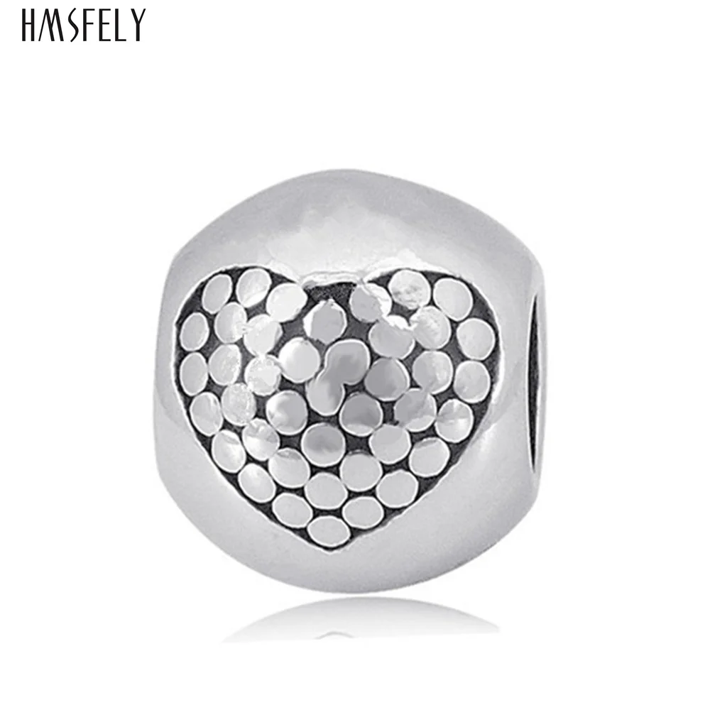 HMSFELY 316L Stainless Steel Round Ball Charm Beads Heart Dot Beads For DIY Bracelet Necklace Jewelry Making Accessories Bead