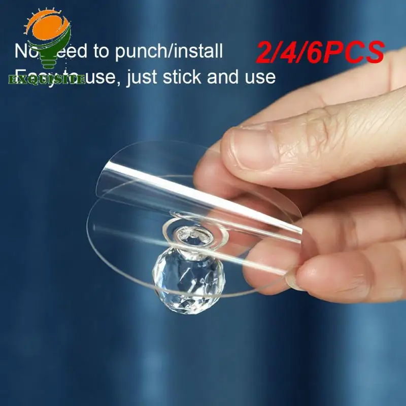 2/4/6PCS Furniture Pulls Punch-free Knobs Shape Crystal Furniture Handles Toilet Lid Lifter Self-adhesive Drawer Handle