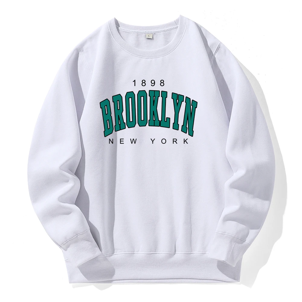 

1898 Brooklyn New York Hoodies Men Fleece Sports Street Hoody Classic Retro All Match Streetwear Casual Fashion Tide New Hooded