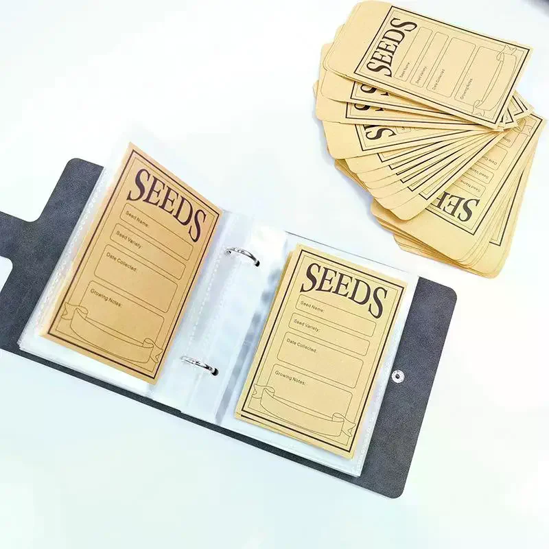 منظمات تخزين بذور الحديقة، مظاريف البذور ذاتية الغلق، مجلد منظم البذور، مجموعة واحدة، 50 قطعة #2