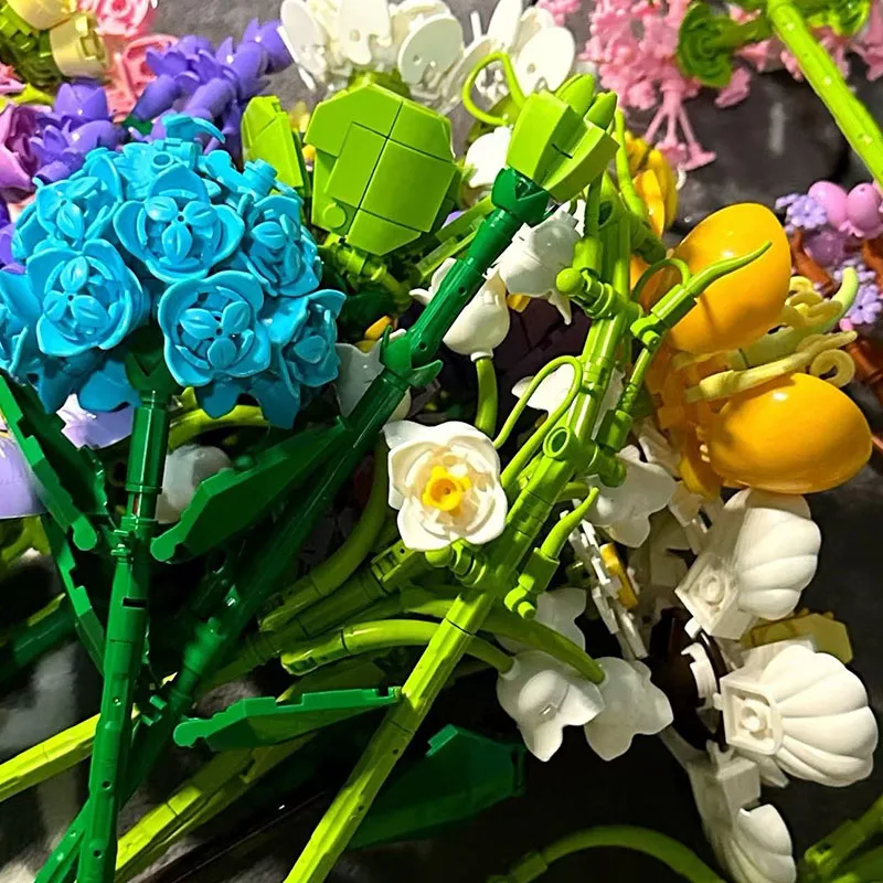 Zestaw DIY Romantyczne Róże Kwiaty Klocki Ogrodki z Kwiatami Wiśni Budynki Klocki Klasyczny Model Mini Klocki Zestawy dla Dzieci