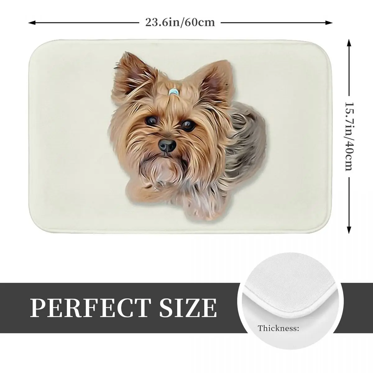 Cute Yorkshire Terrier Dog Art Design Anti-slip Doormat Floor Mat Carpet Rug for Kitchen Entrance Home Balcony Footpad Mats